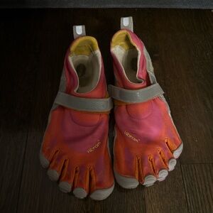 Vibram Pink and Yellow Toe Shoes